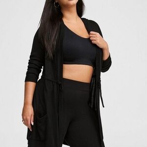 Torrid Black Open-Front Cardigan